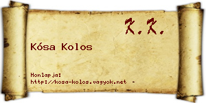 Kósa Kolos névjegykártya